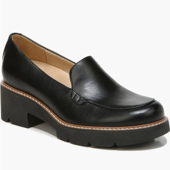 NEW Naturalizer BLACK Cabaret Loafer 2.25” CHUNKY BLOCK HEEL SZ 8.5 - Picture 2 of 13